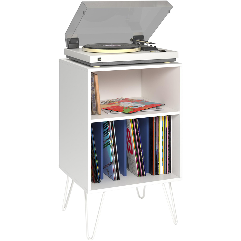 Novogratz 5 Shelf White and Blue Harmony Turntable Stand Image 5