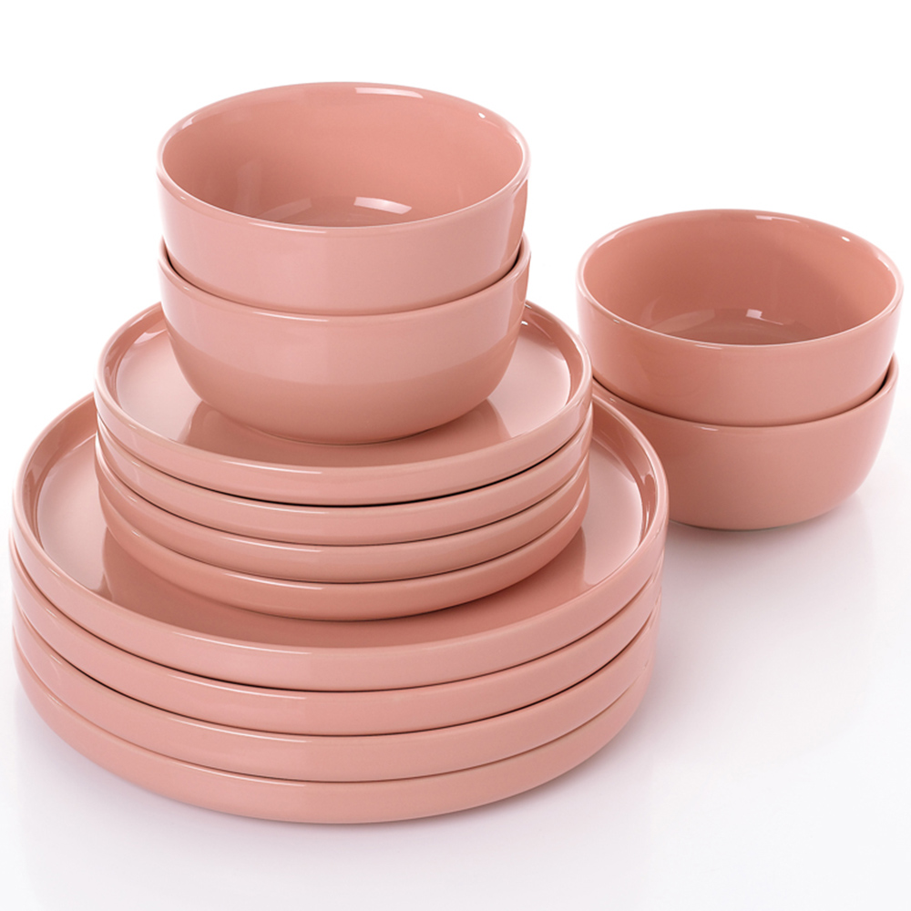Waterside Pink Lipped 12 Piece Dinner Set Image 3