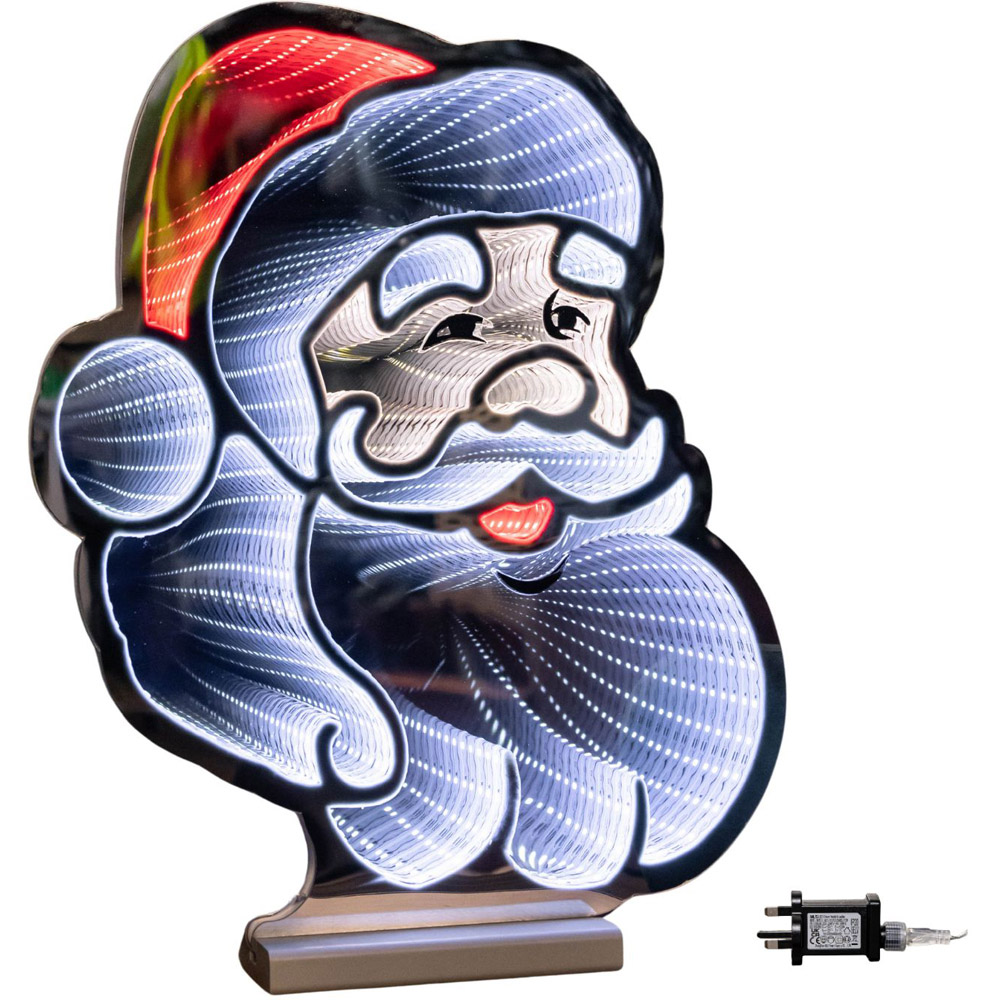 Samuel Alexander Infinity Santa's Head Christmas Decoration on Wooden Base 40cm Image 2