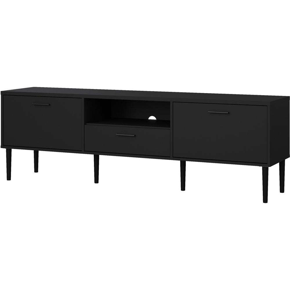 Furniture To Go Media 2 Door Single Drawer Black TV Unit Image 4