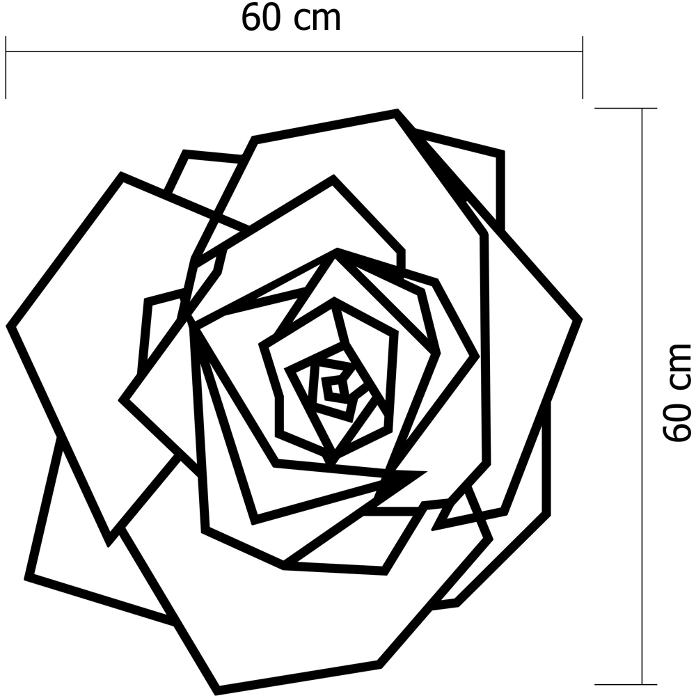 Decortie Black Minimalist Metal Modern Wild Rose Wall Art Image 4