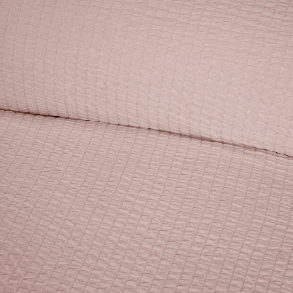 Seersucker Washable Duvet Set Blush Superking Image 5