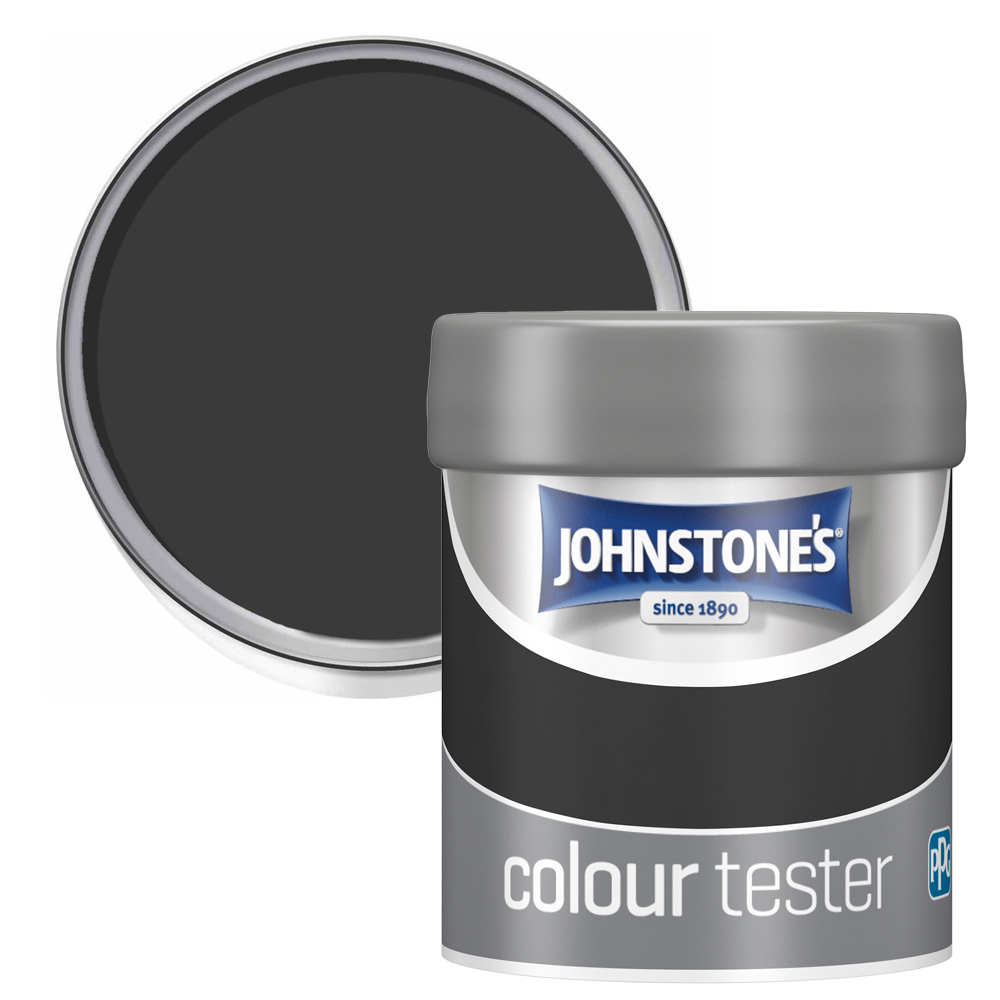 Johnstone's Black Matt Emulsion Tester Pot 75ml Image 1