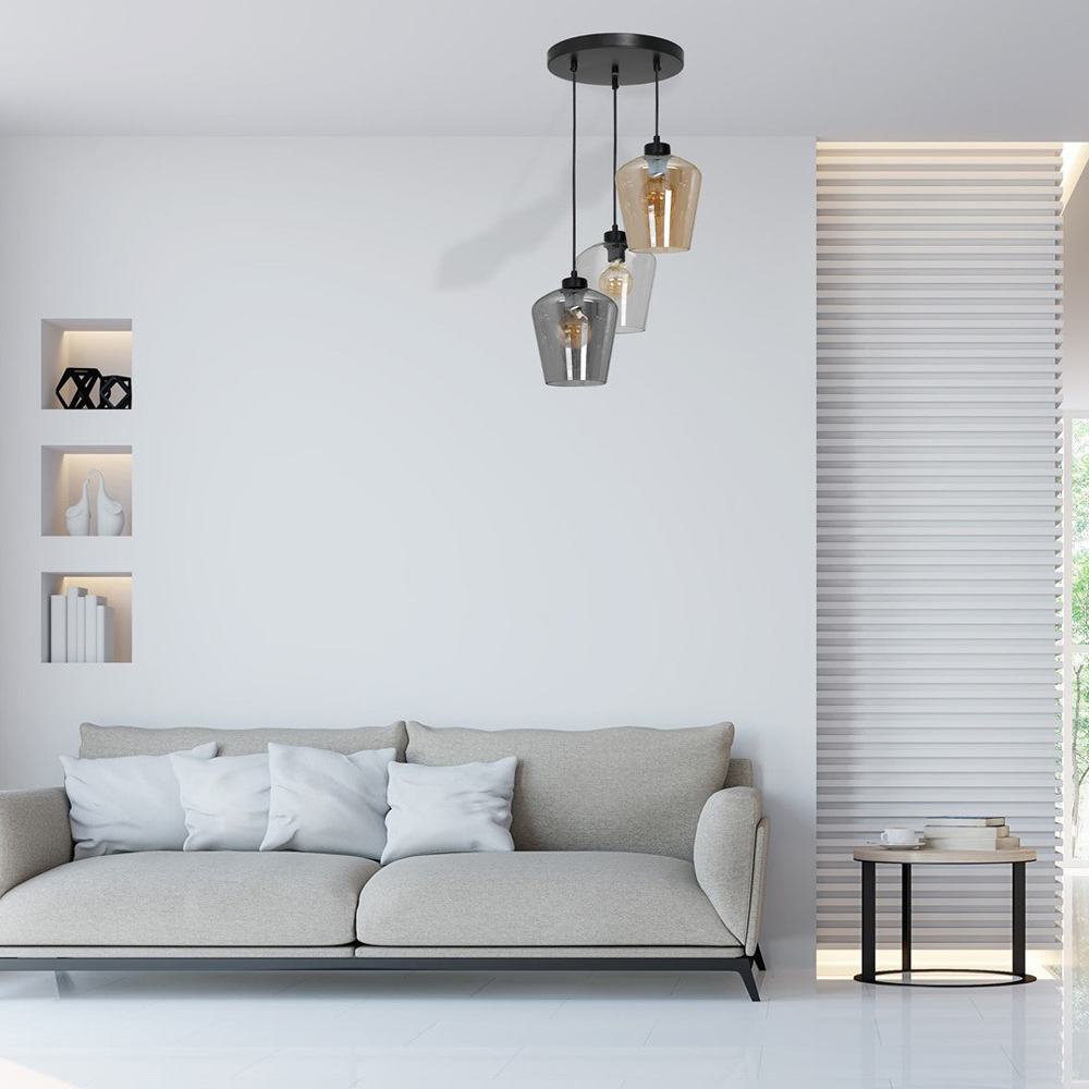 Milagro Santiago Mix Black Pendant Lamp 230V Image 5