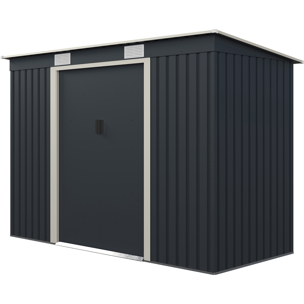 Charles Bentley 8.6 x 4ft Grey Double Door Metal Shed Image 3