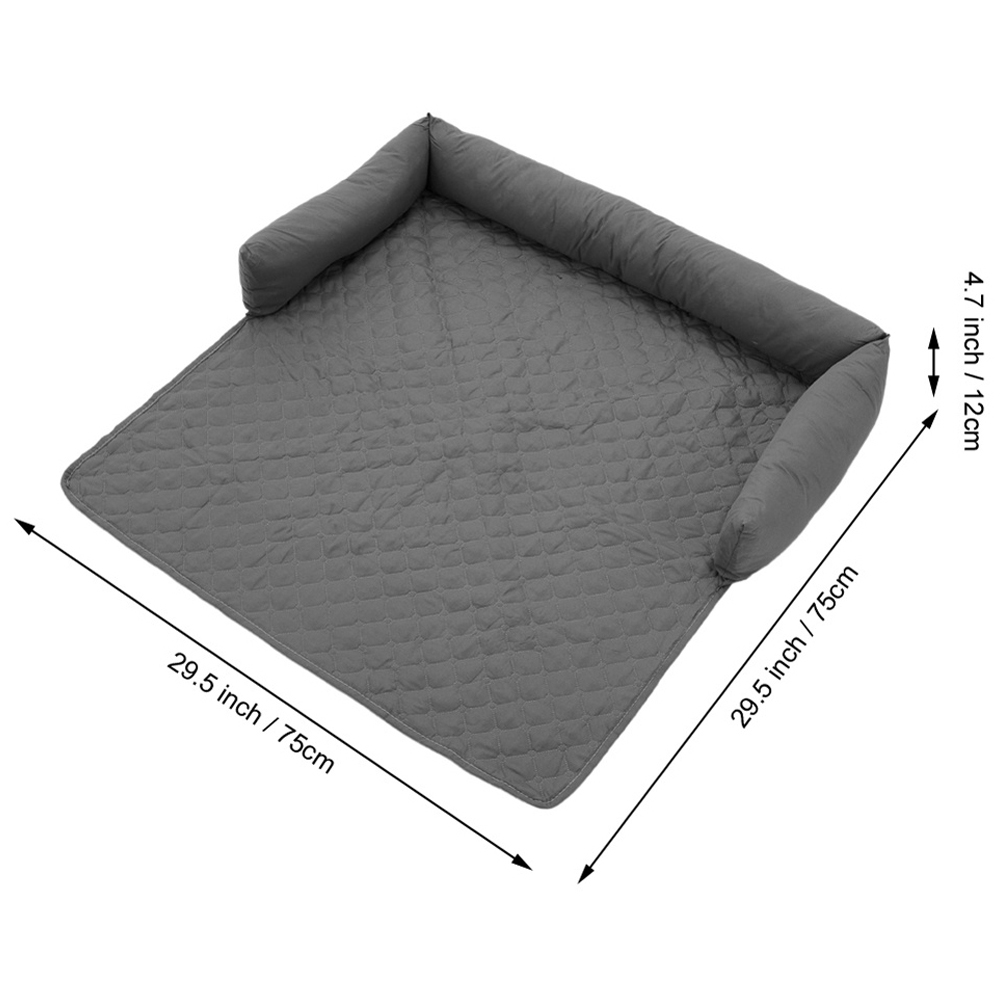 H&O Direct Dark Grey Waterproof Bolster Pet Mat 75 x 75cm Image 4