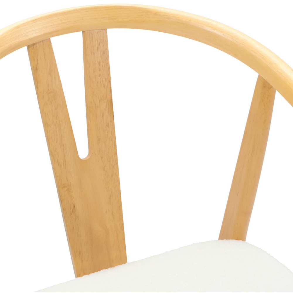 vidaXL Set of 2 Natural and White Rubberwood Dining Chairs Image 7