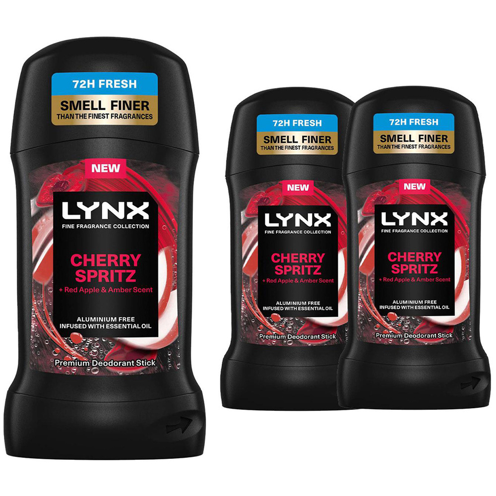 Lynx Cherry Spritz Deodorant Stick 50ml 3 Pack Image 1