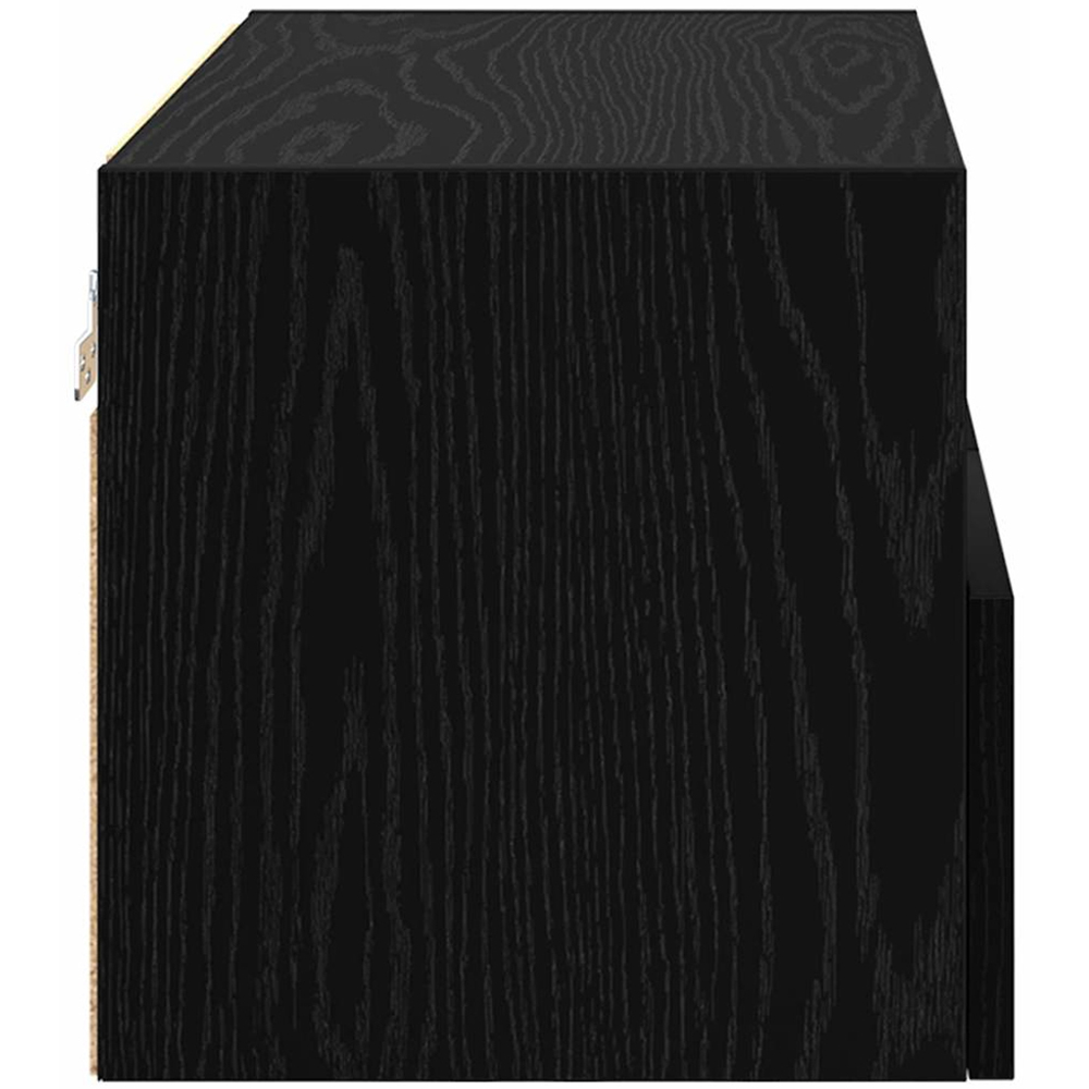 vidaXL 2 Door 2 Shelf Black Oak Wall Mounted TV Unit Image 6