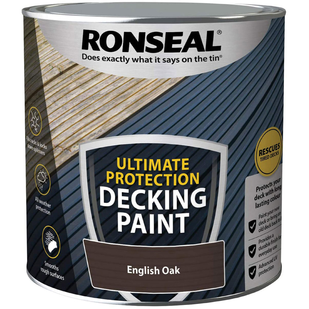 Ronseal Ultimate Protection English Oak Decking Paint 2.5L Image 2