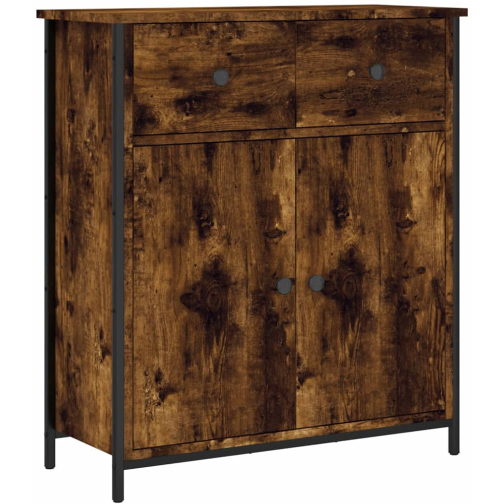 vidaXL 2 Door 2 Drawer Smoked Oak Sideboard Image 2