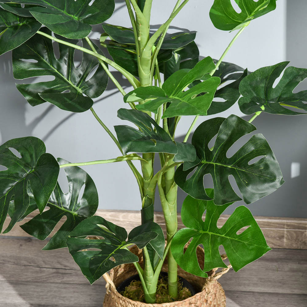 Outsunny Monstera Tree Artificial Plant In Pot 3.2ft Image 3