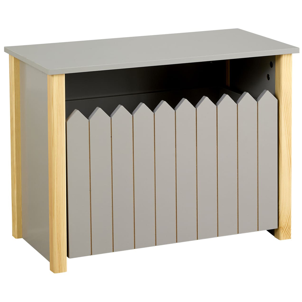 Home Source Ziggy Single Drawer Matt Grey Picket Fence Design Kids Storage Unit Image 2