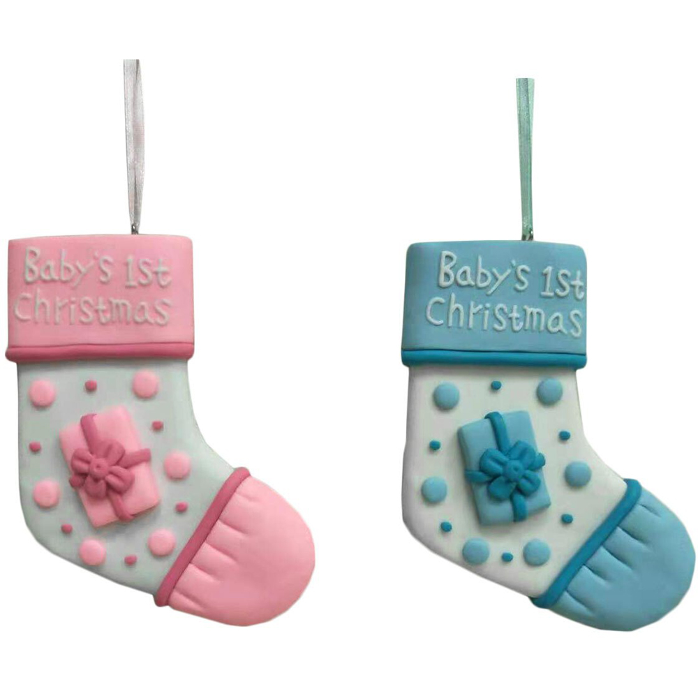 Baby's 1st Christmas Stocking Ornament Image