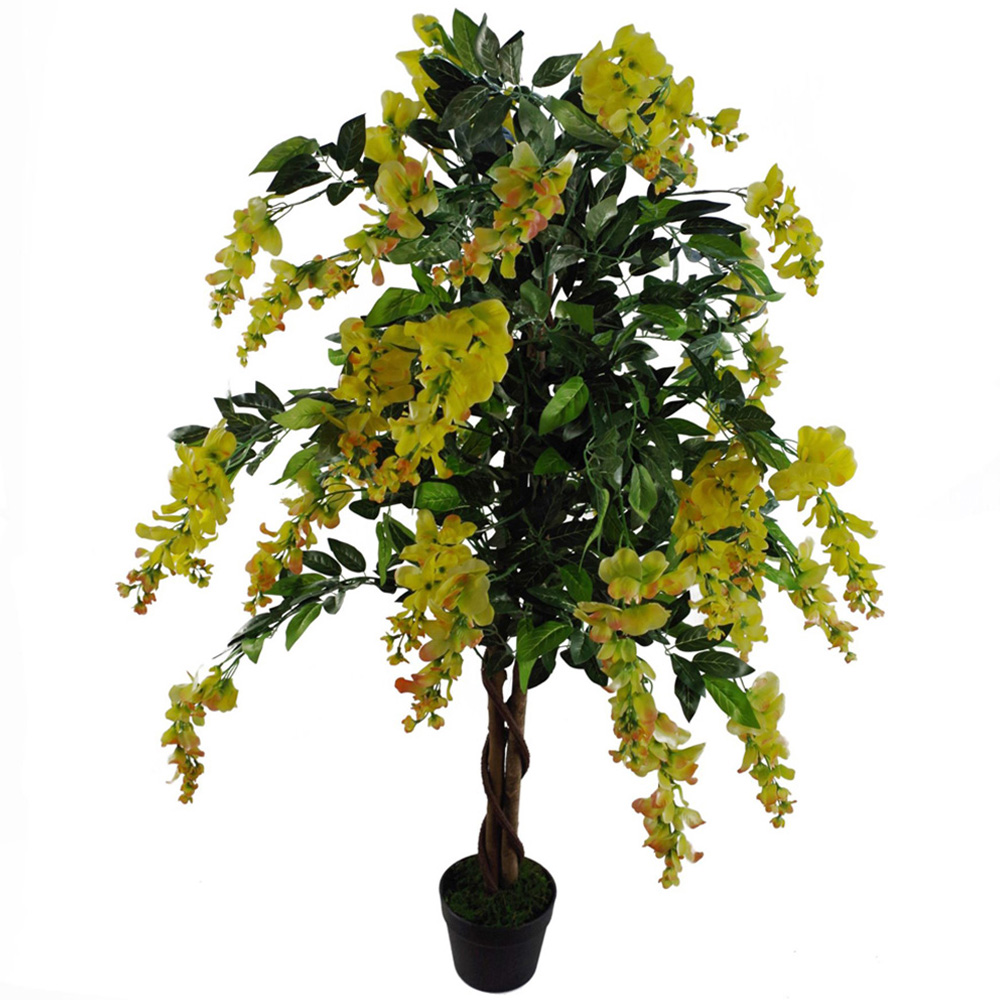 Leaf Yellow Wisteria Artificial Tree in Pot 120cm Image 1