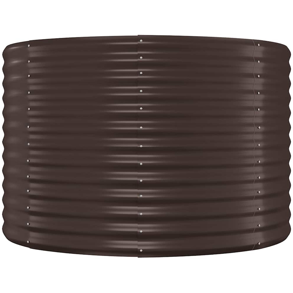 vidaXL Brown Galvanised Steel Round Raised Garden Bed 68 x 100 x 100cm Image 2