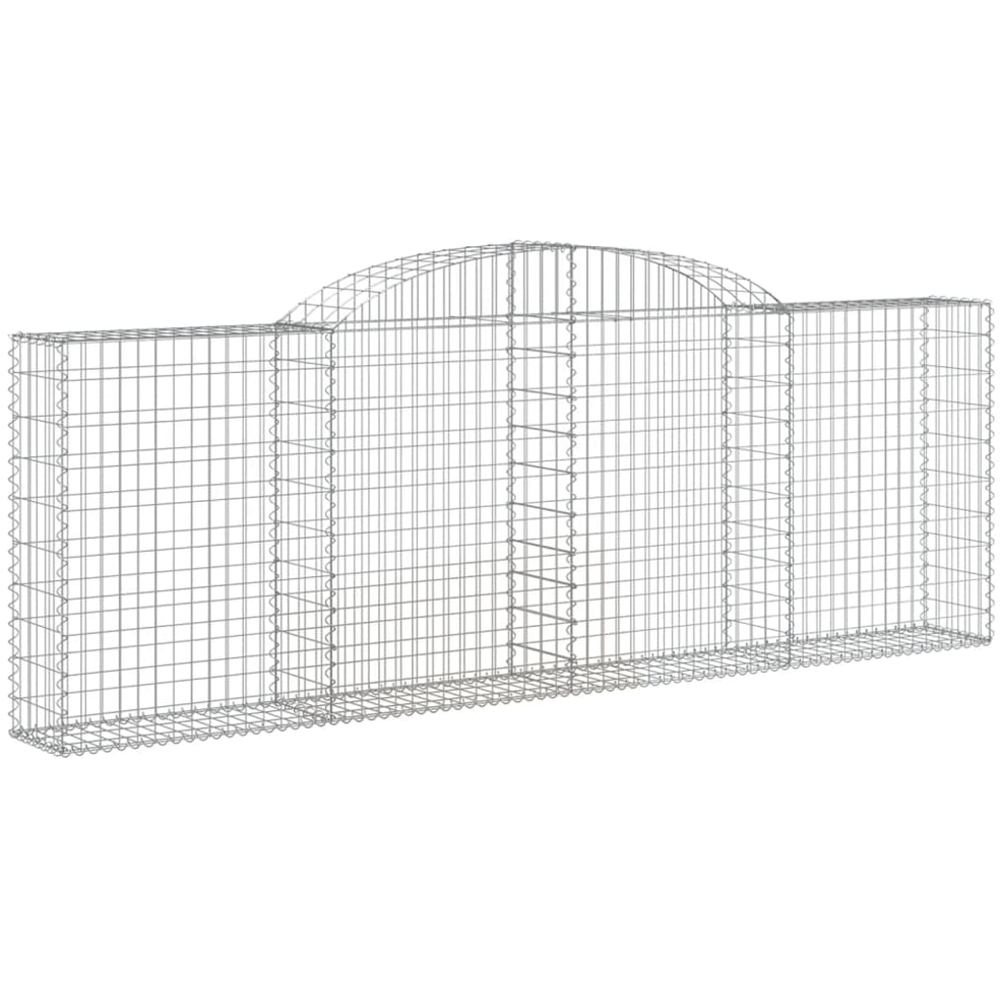 vidaXL Silver Galvanised Iron Arched Gabion Basket 300 x 30 x 100/120cm 17 Pack Image 1