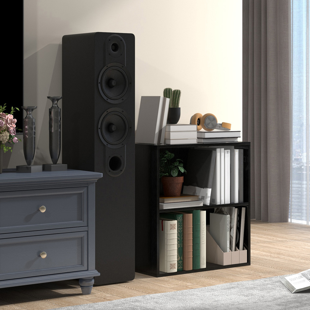 Portland 2 Shelf Black Bookcase Image 4