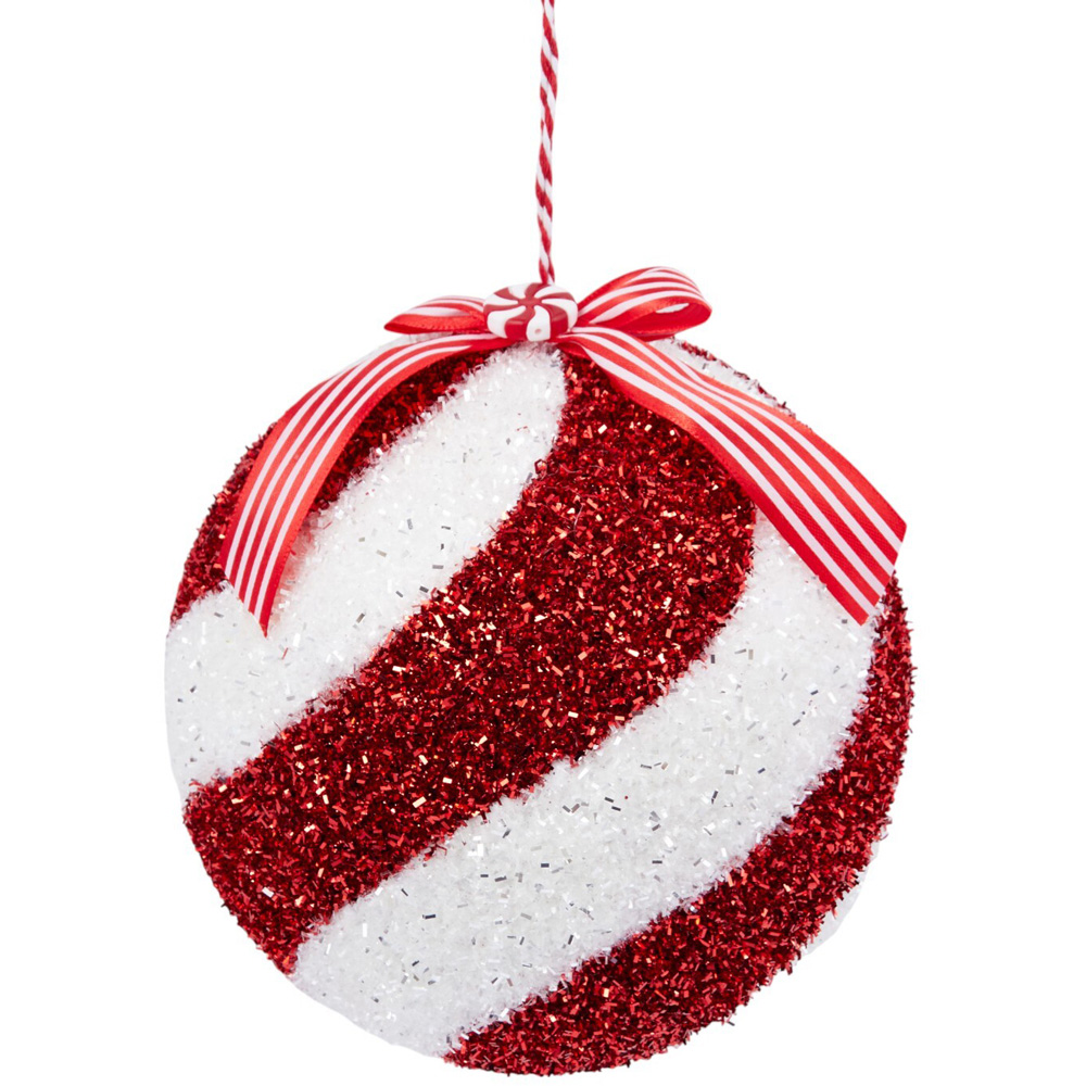 Large Candy Cane BaubleRed Image 1