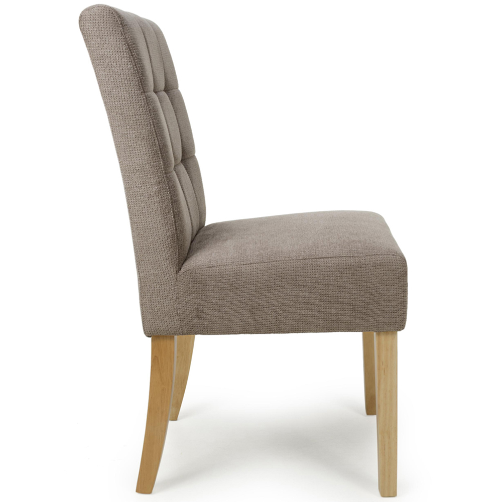 Portland Harlow Light Brown Flax Natural Legs Waffle Back Dining Chair Image 3