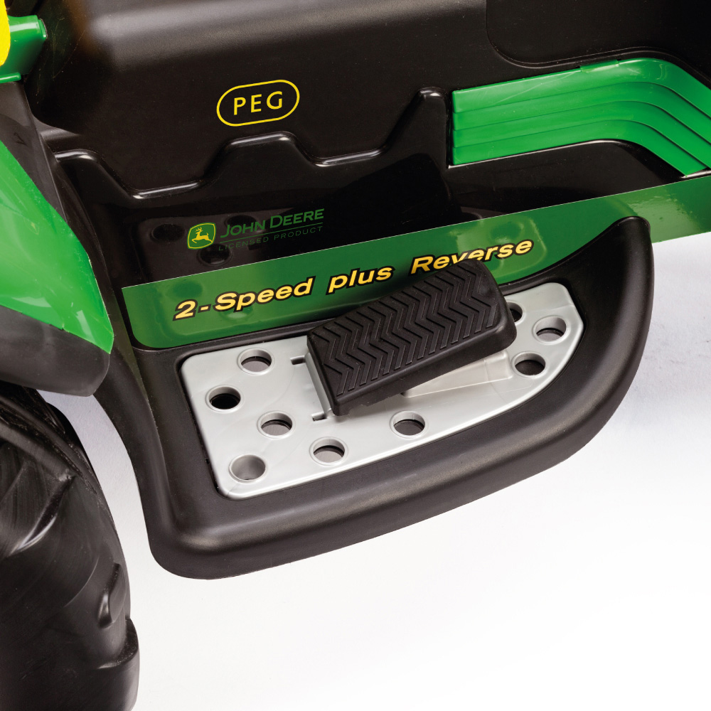 PEG John Deere Ground Loader Kids Electric Ride-On Tractor Green and Yellow 12V Image 9