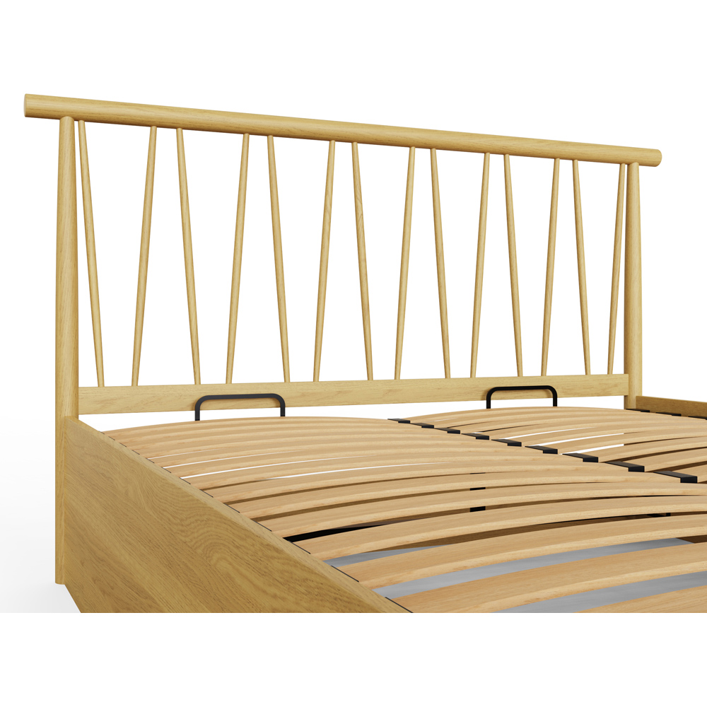 GFW Fusum Double Oak Spindle Wooden Ottoman Bed Image 5