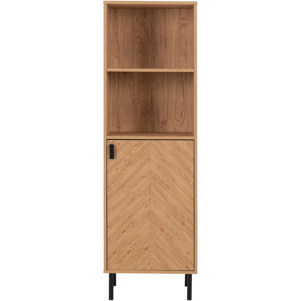 Seconique Leon Single Door 2 Shelf Medium Oak Effect Cabinet Image 3