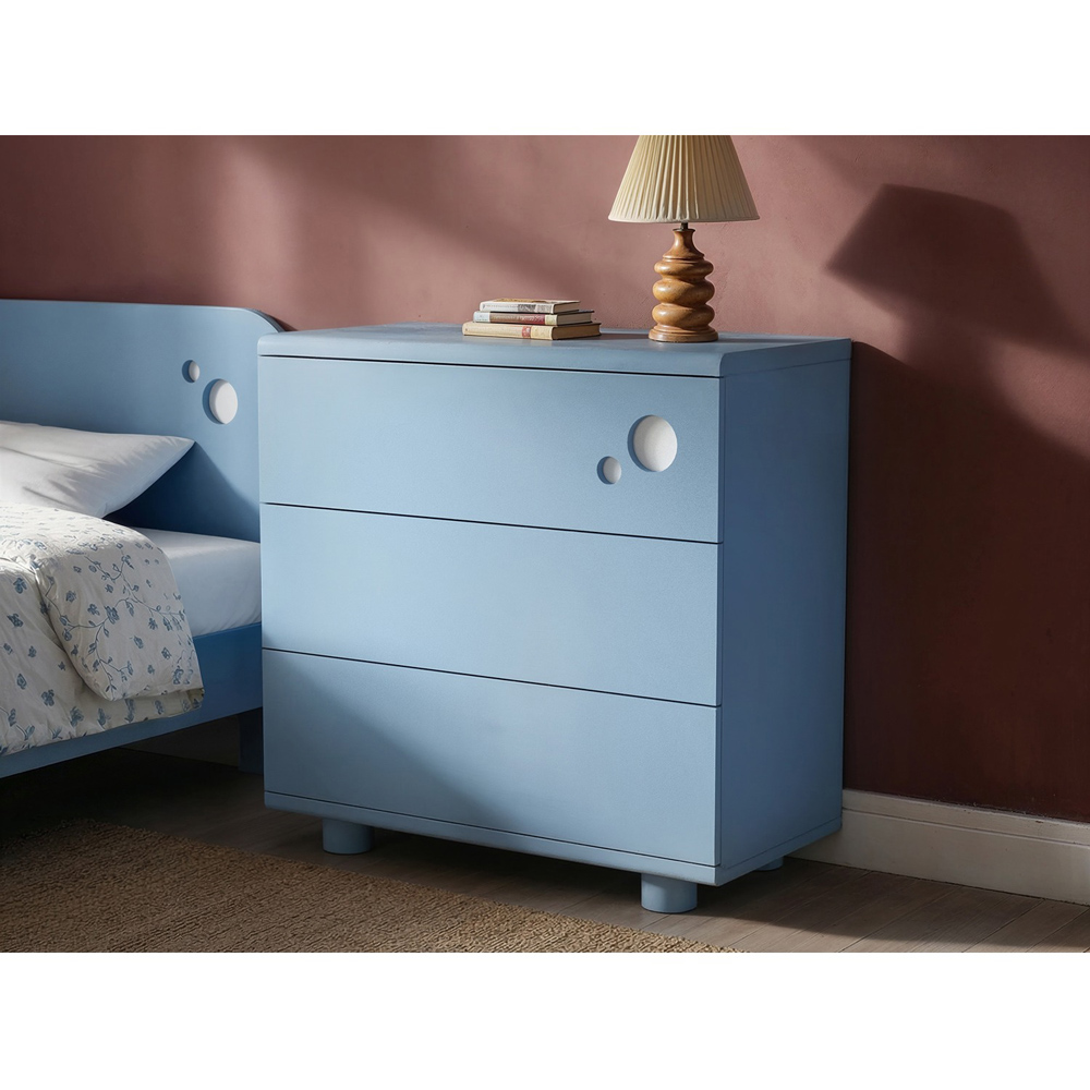 Flair Livana 3 Drawer Blue Chest of Drawers Image 4