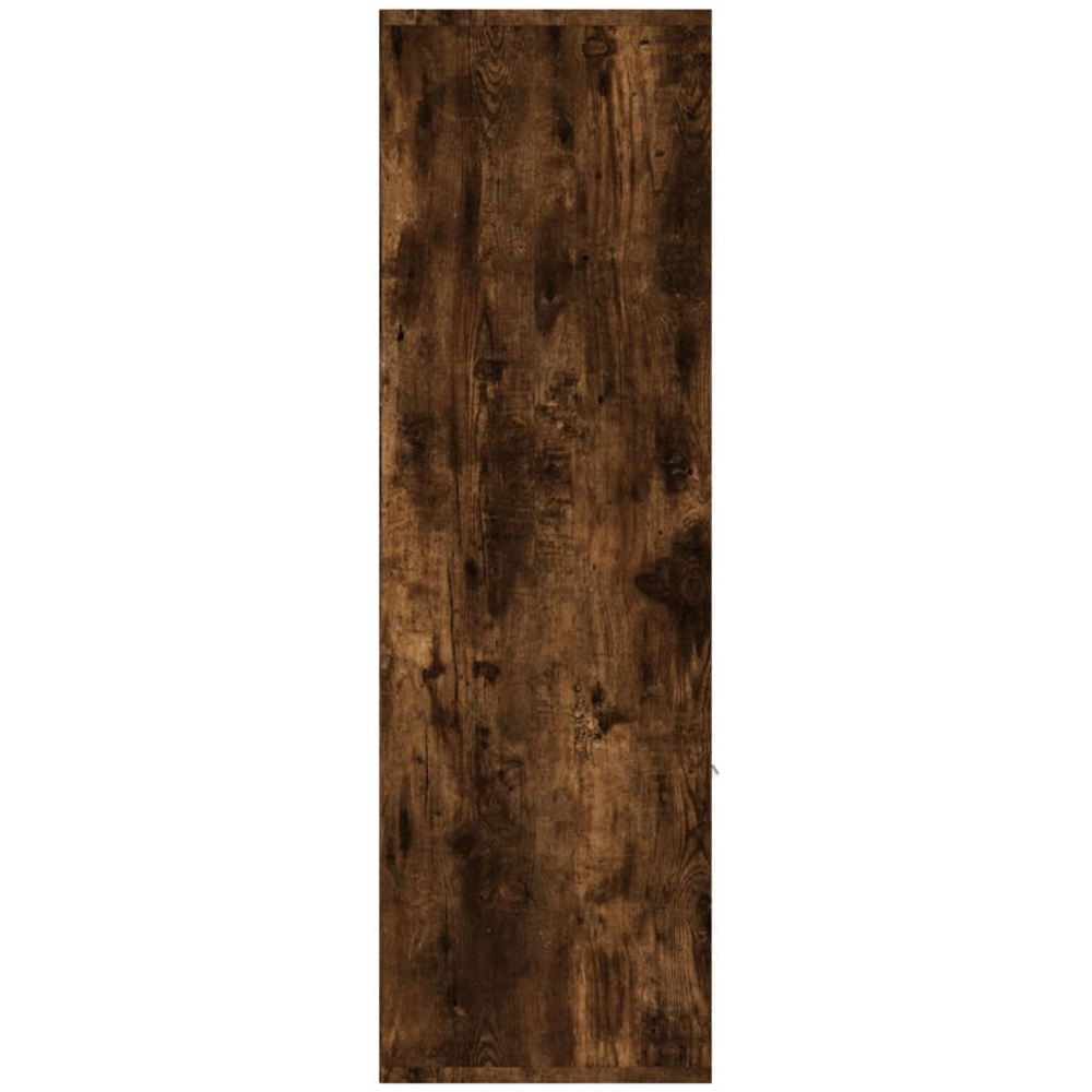 vidaXL 2 Door 7 Shelf Smoked Oak Bookcase Image 4