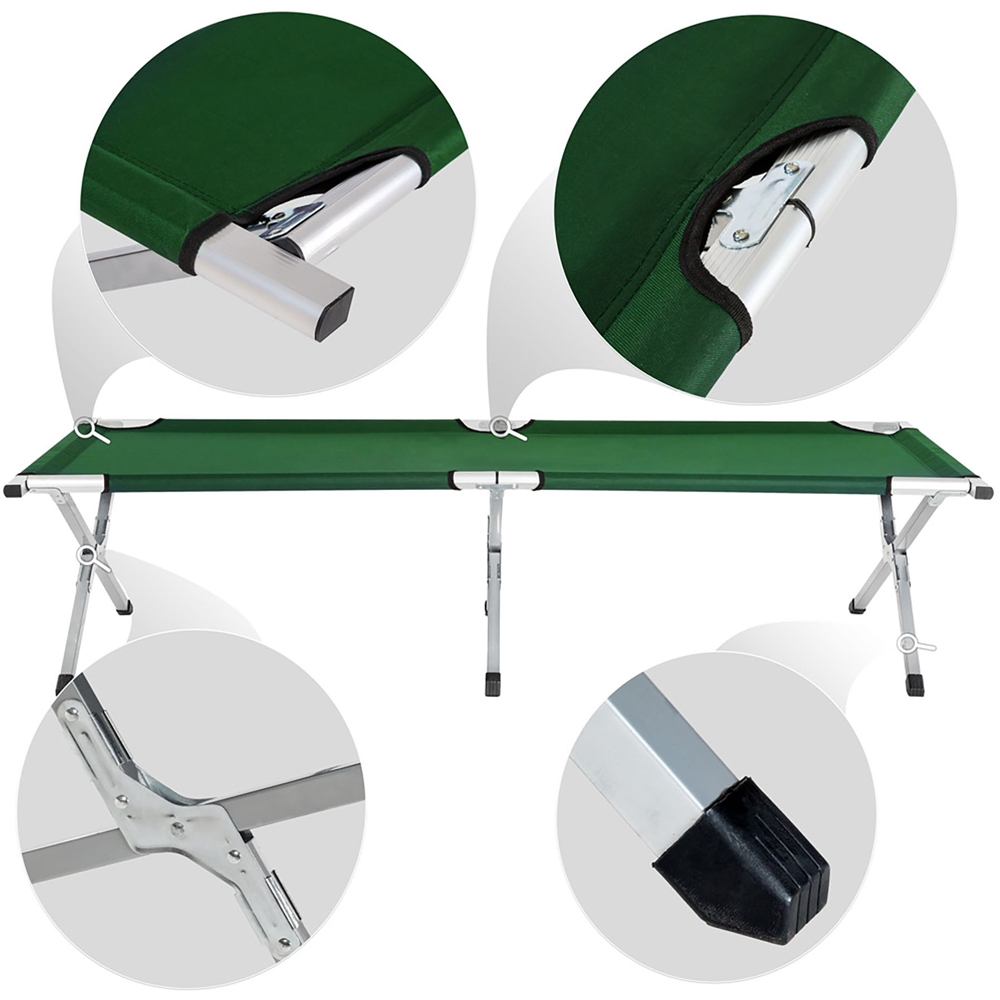 tectake Green Aluminium Camping Beds 2 Pack Image 5