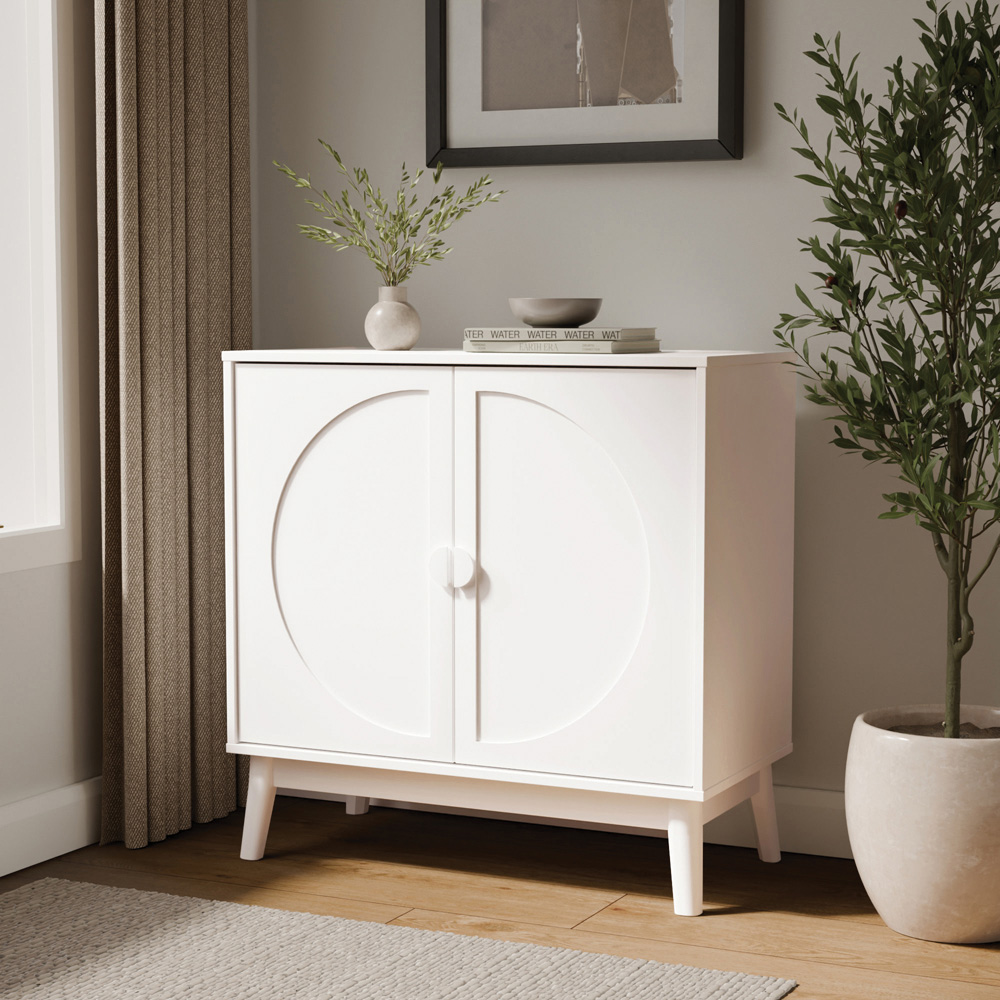 GFW Rosalie 2 Door White Compact Sideboard Image 8