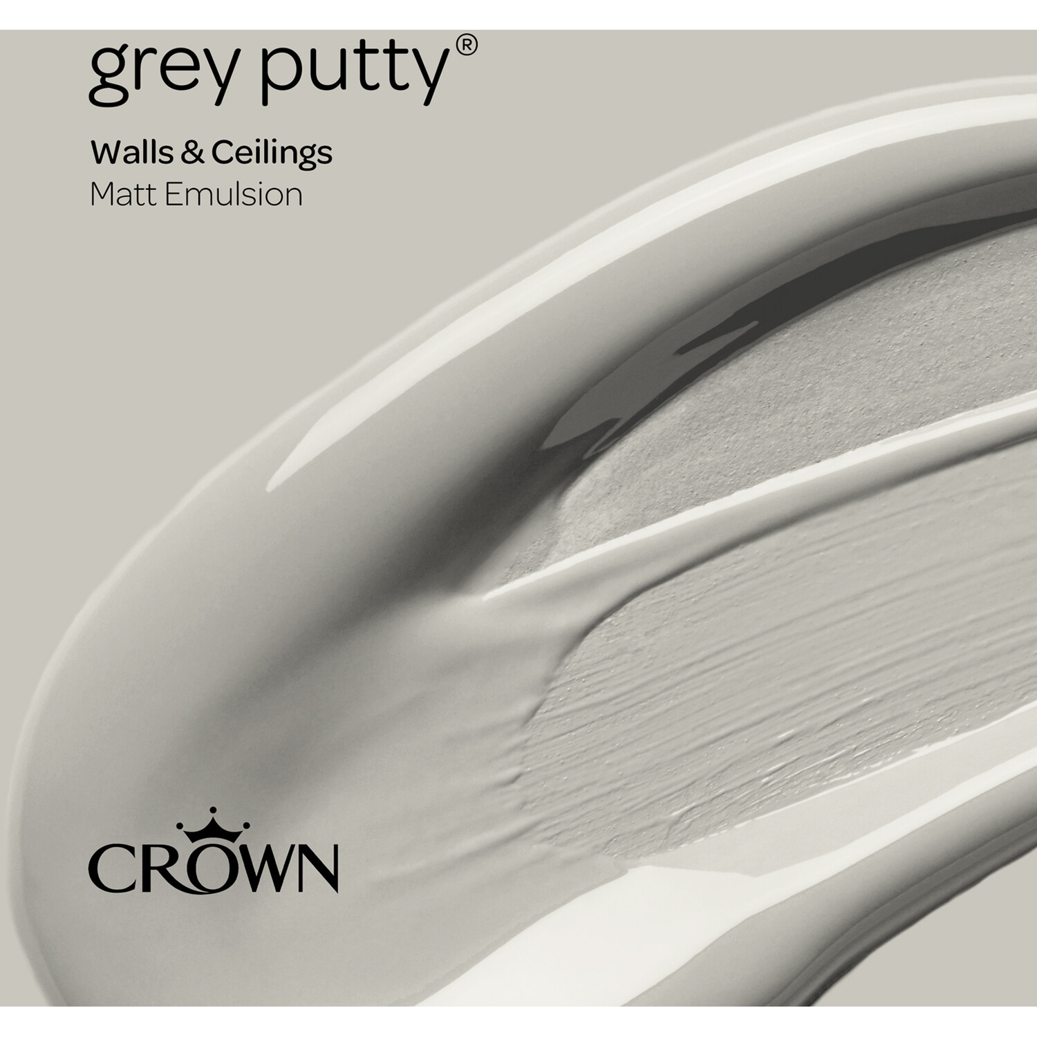 Crown Wall and Ceilings Grey Putty Matt Emulsion 2.5L Image 4