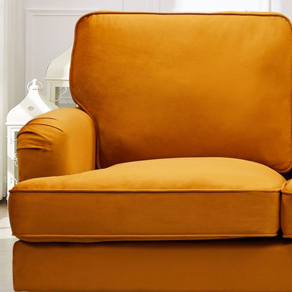 Woodbury 3 Seater Orange Velvet Sofa Image 2