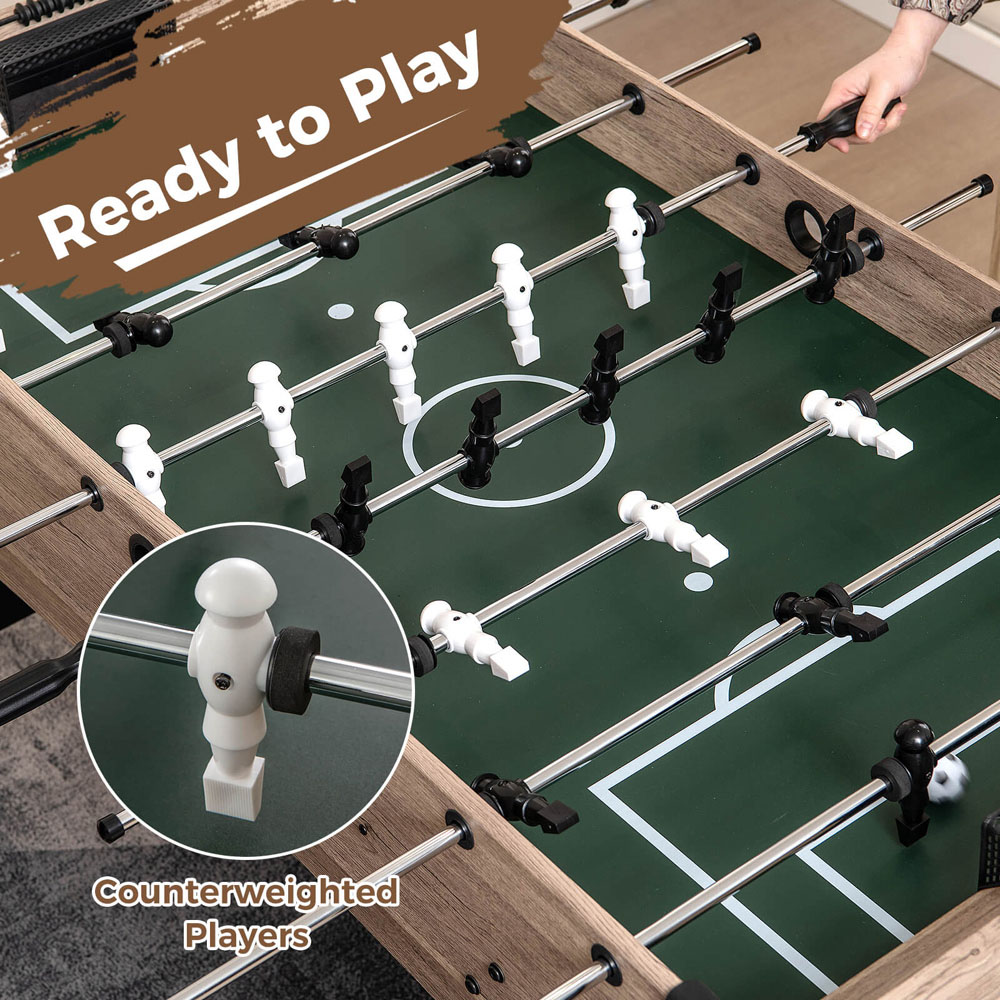 Costway Natural Foosball Arcade Soccer Game Table Image 4