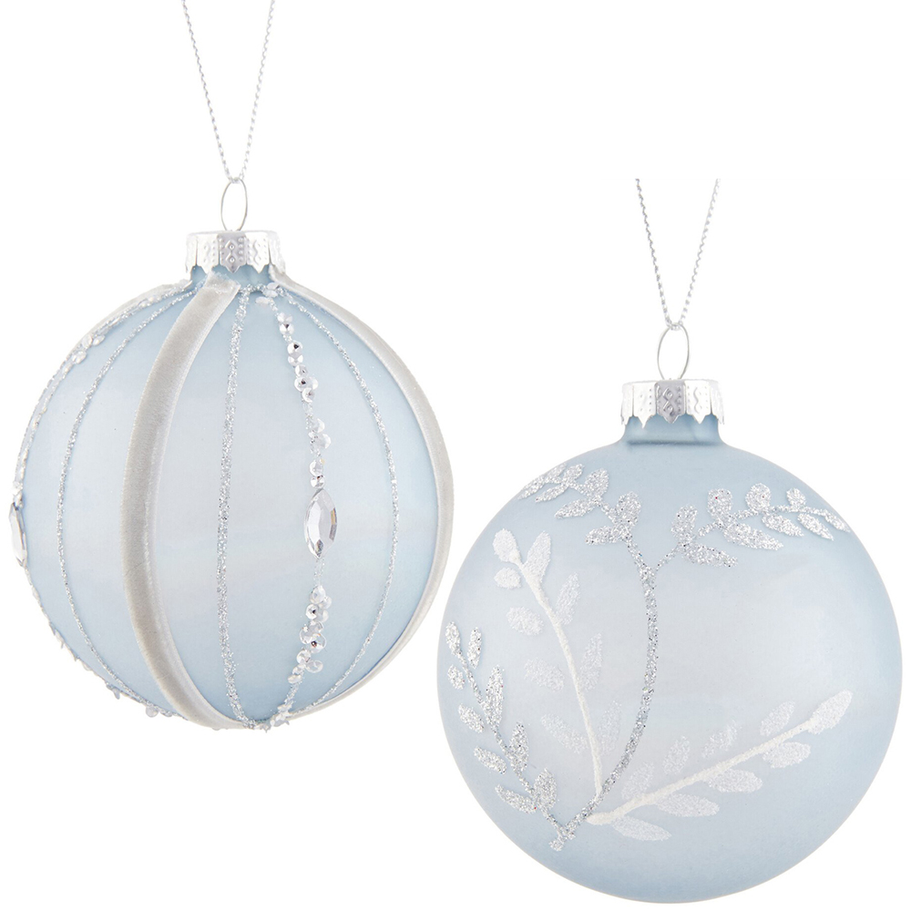 Opaque Blue Decorative Bauble - Blue Image 1
