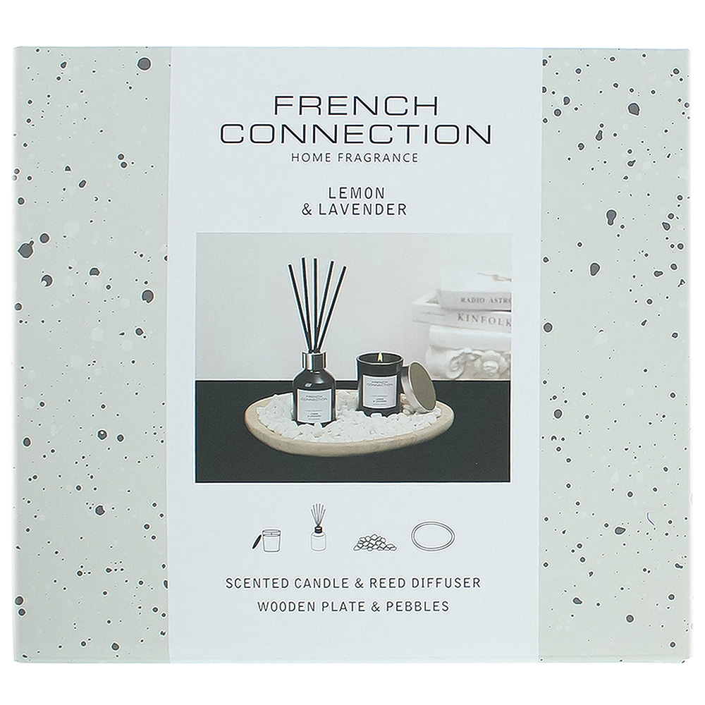 French Connection Lemon and Lavender Diffuser and Scented Candle 2 Piece Gift Set  Image 3