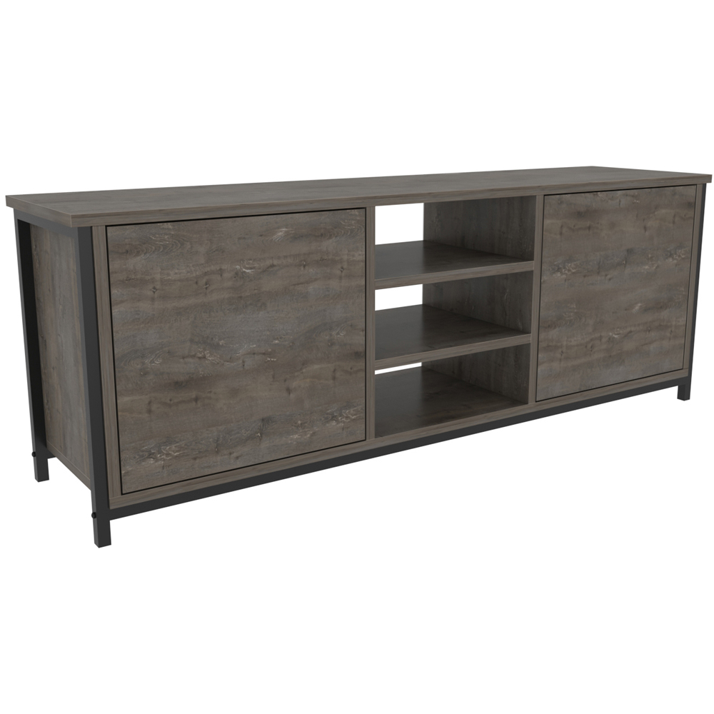 Decorotika Otis 2 Door 3 Shelf Black Wenge TV Stand for 63 inch TV Image 2