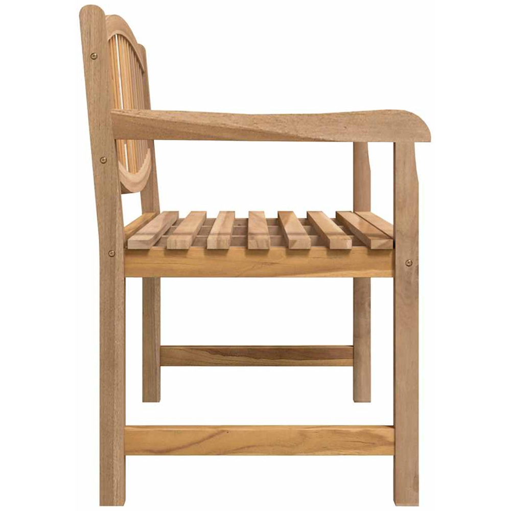 vidaXL 2 Seater Natural Solid Teak Wood Slatted Garden Bench Image 4