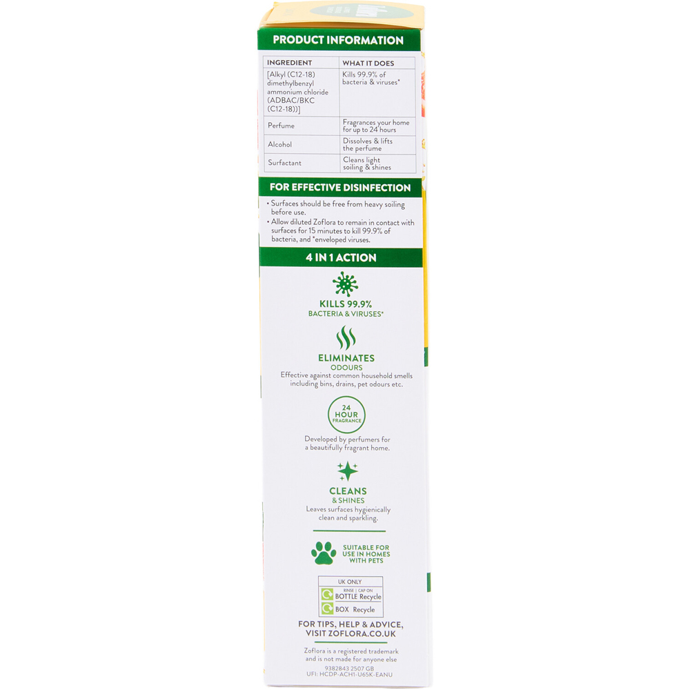 Zoflora All Purpose Concentrated Disinfectant Lemon Zing Image 5