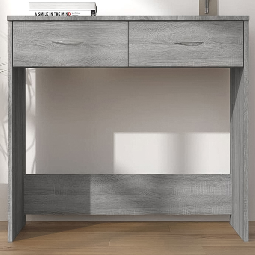 vidaXL 2 Drawer Study Desk Grey Sonoma Image 1