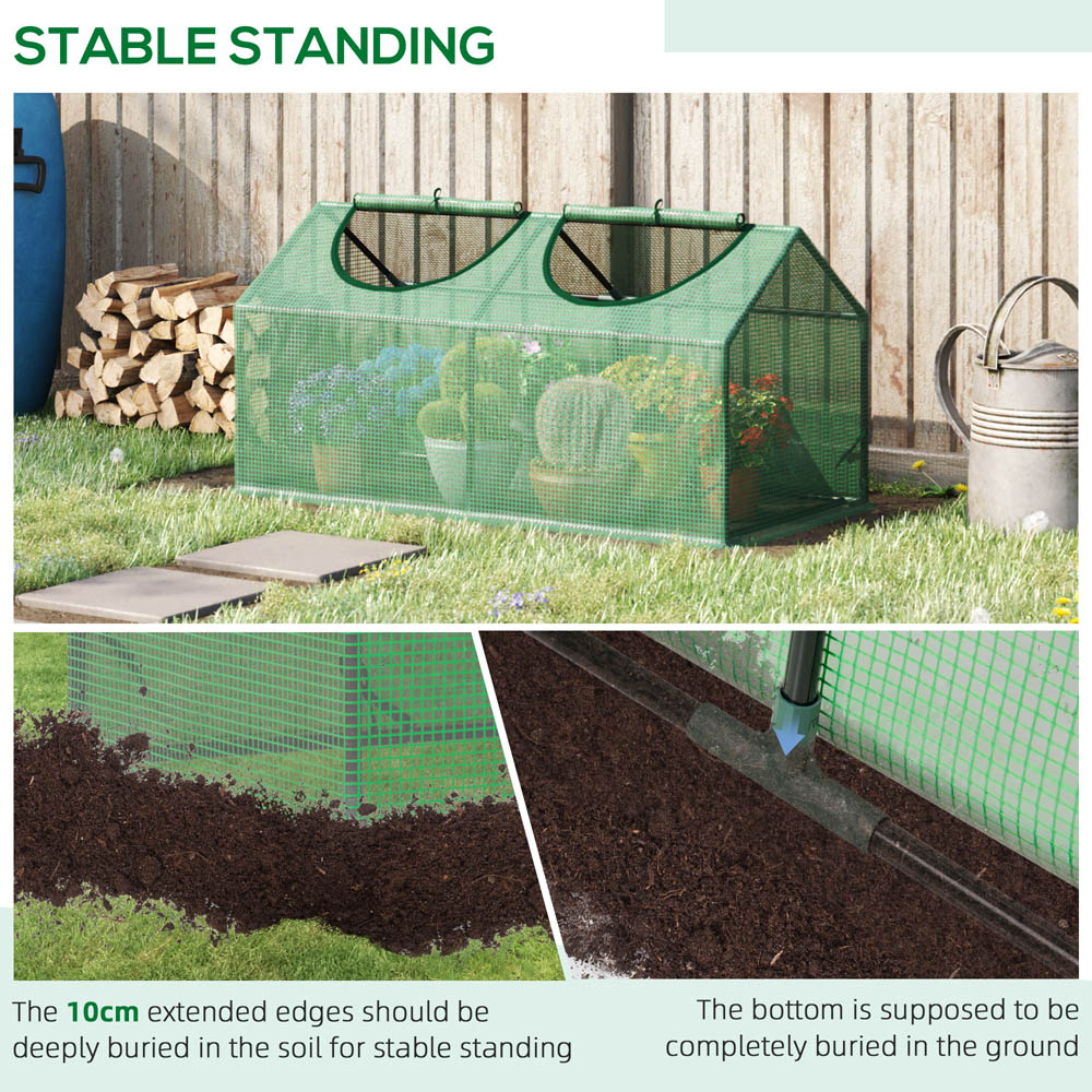Outsunny 2 x 4ft Green Mini Outdoor Greenhouse Image 6