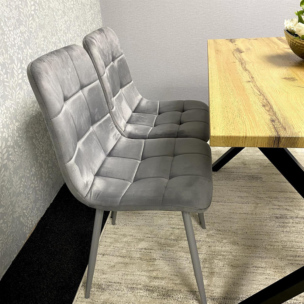 Kosy Koala 4 Seater Wood and Velvet Dining Bench Set Black and Grey Image 4