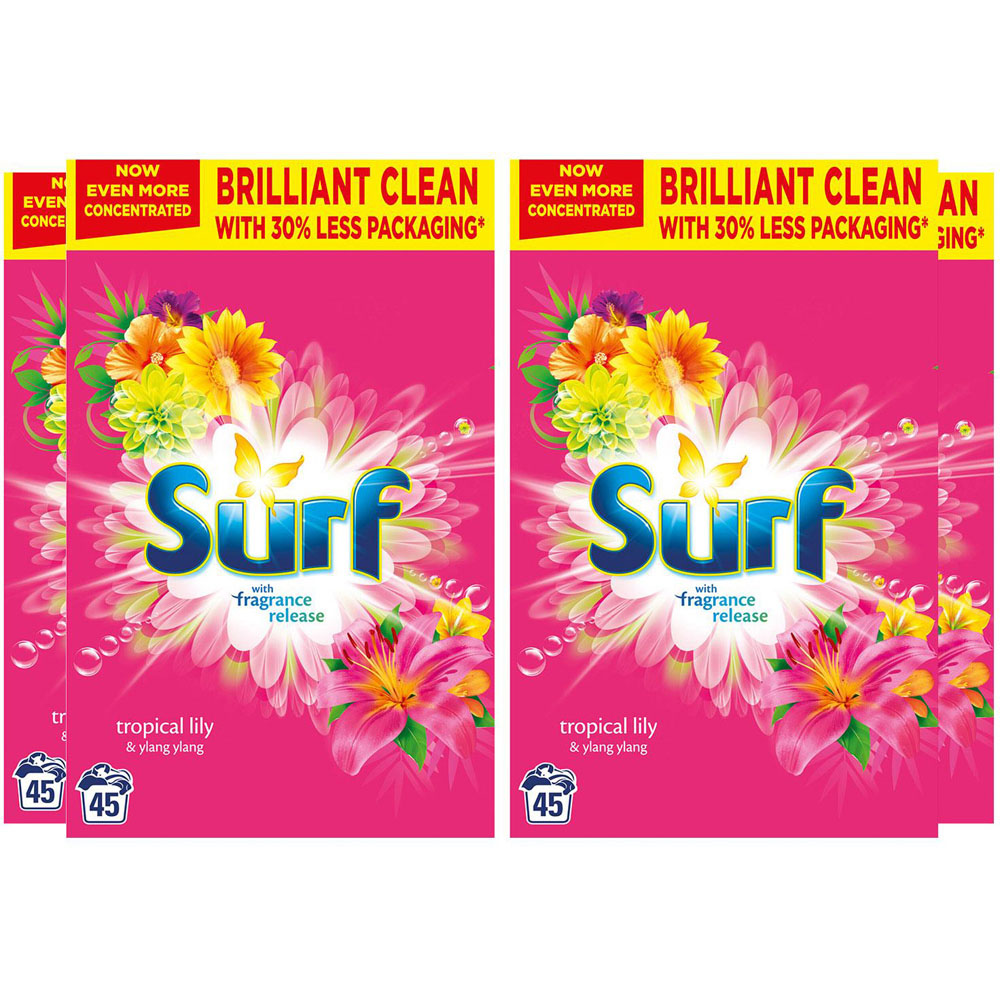 Surf Tropical Lily and Ylang Ylang Laundry Powder 45 Washes 2.25kg 4 Pack Image 1