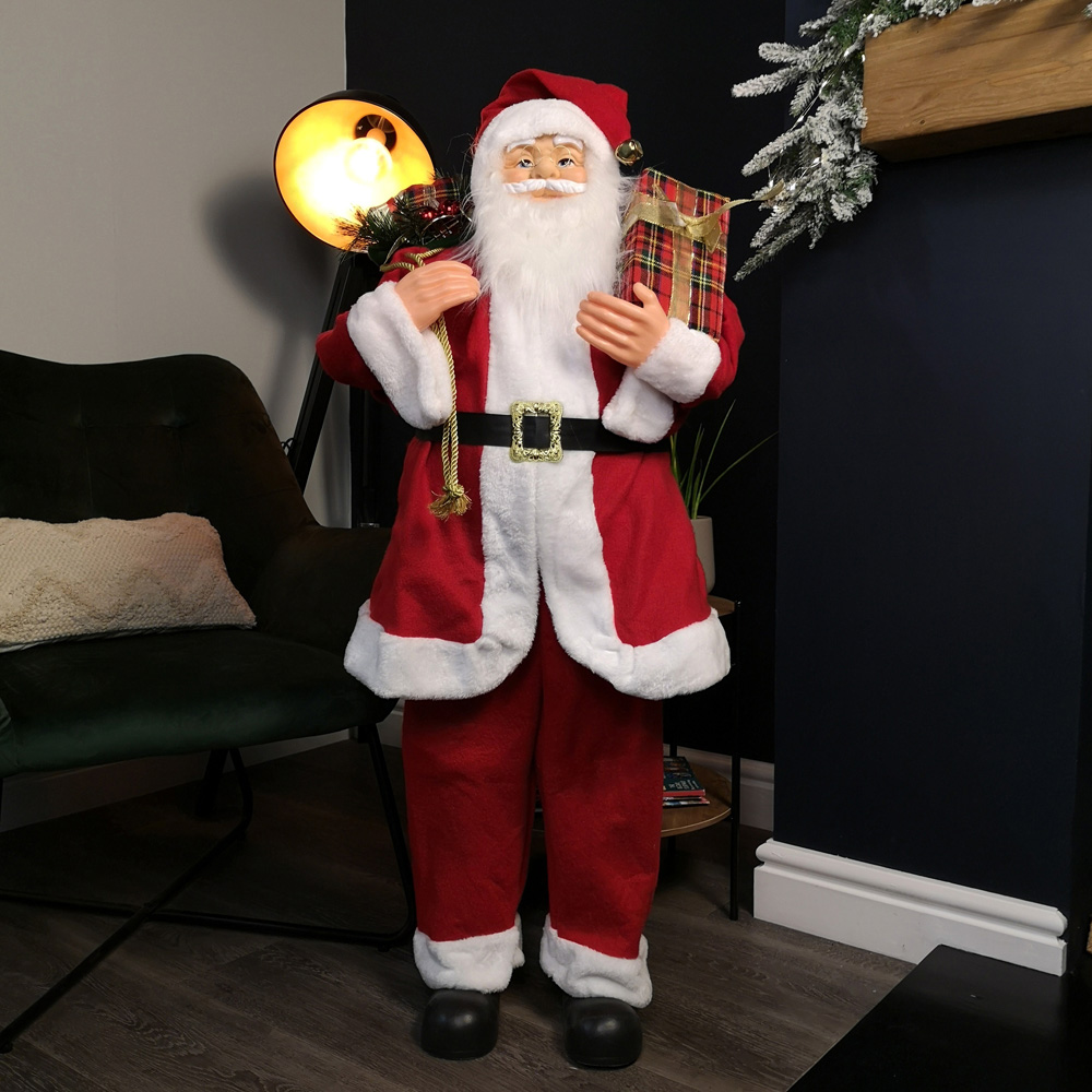 Samuel Alexander Standing Red Santa Claus with Sack Indoor Christmas Decoration Image 2