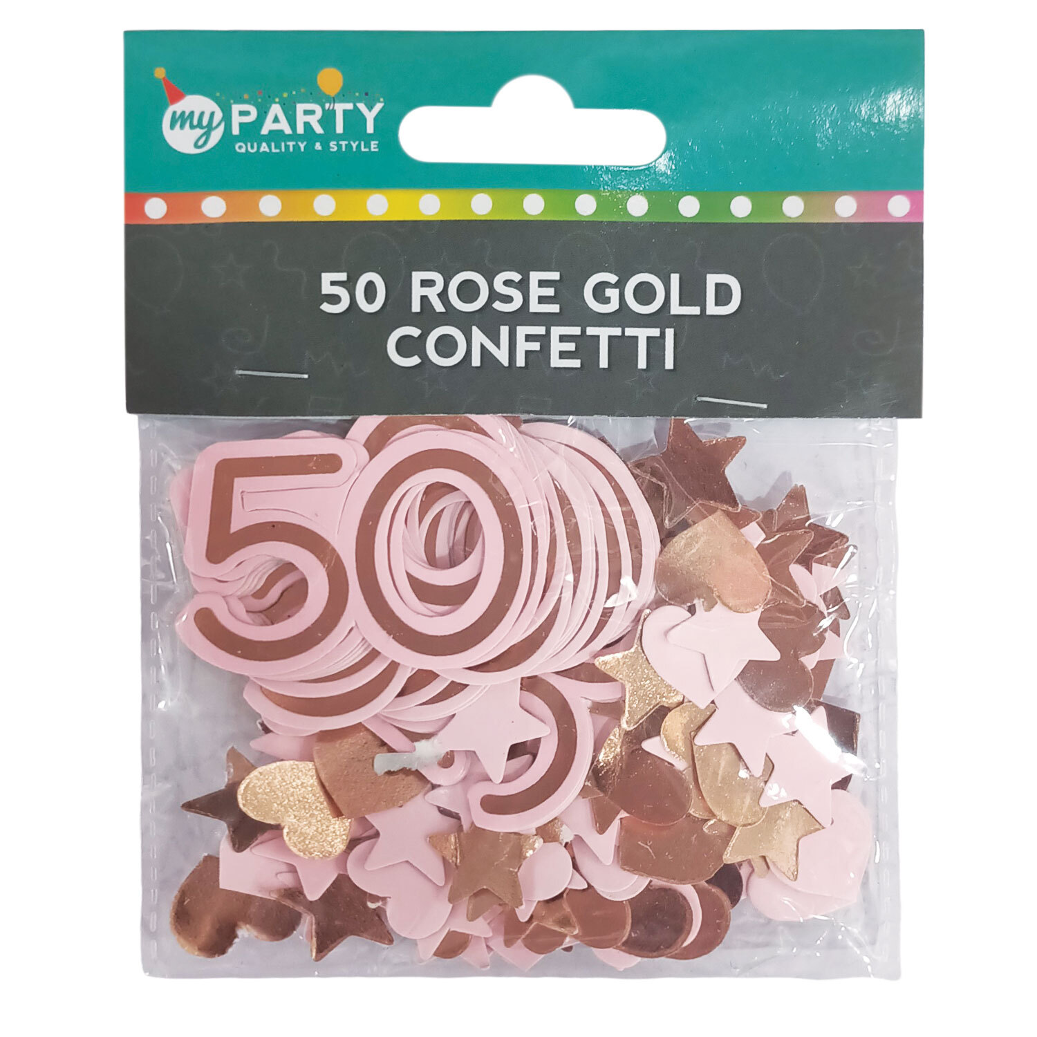 My Party Birthday Number Rose Gold Paper Confetti - 50 Image