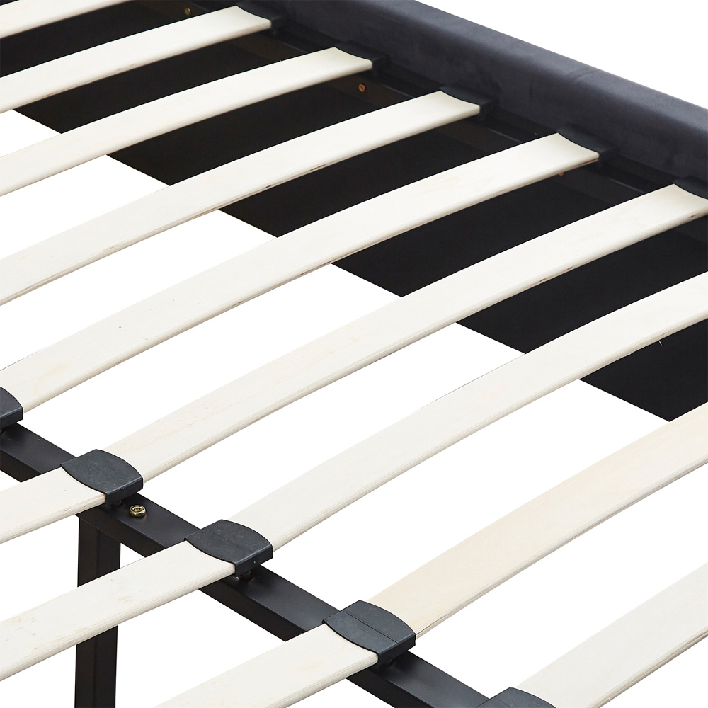 Seconique Madison King Size Grey Velvet Fabric Bed Frame Image 6