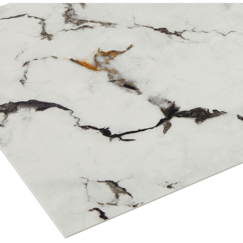 Living and Home Marble Patterned Calacatta White and Black PVC Self Adhesive Wall Sticker 10 Pack Image 3