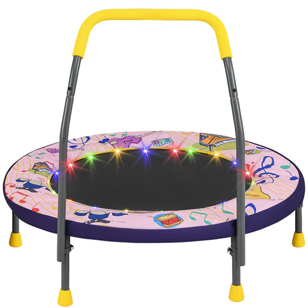 Costway Pink Kids Folding Mini Trampoline Image 1