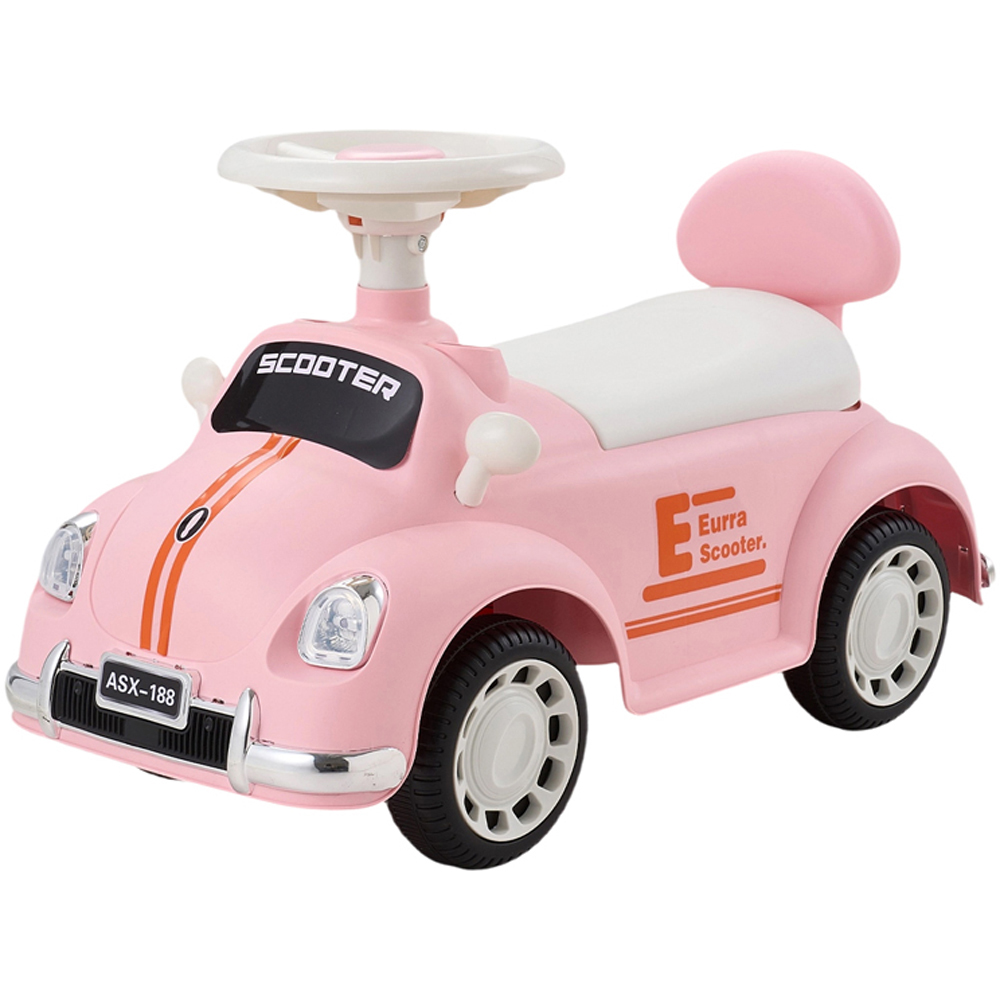 H&O Direct Pink Foot-to-Floor Kids Ride-On Car with Music Image 1