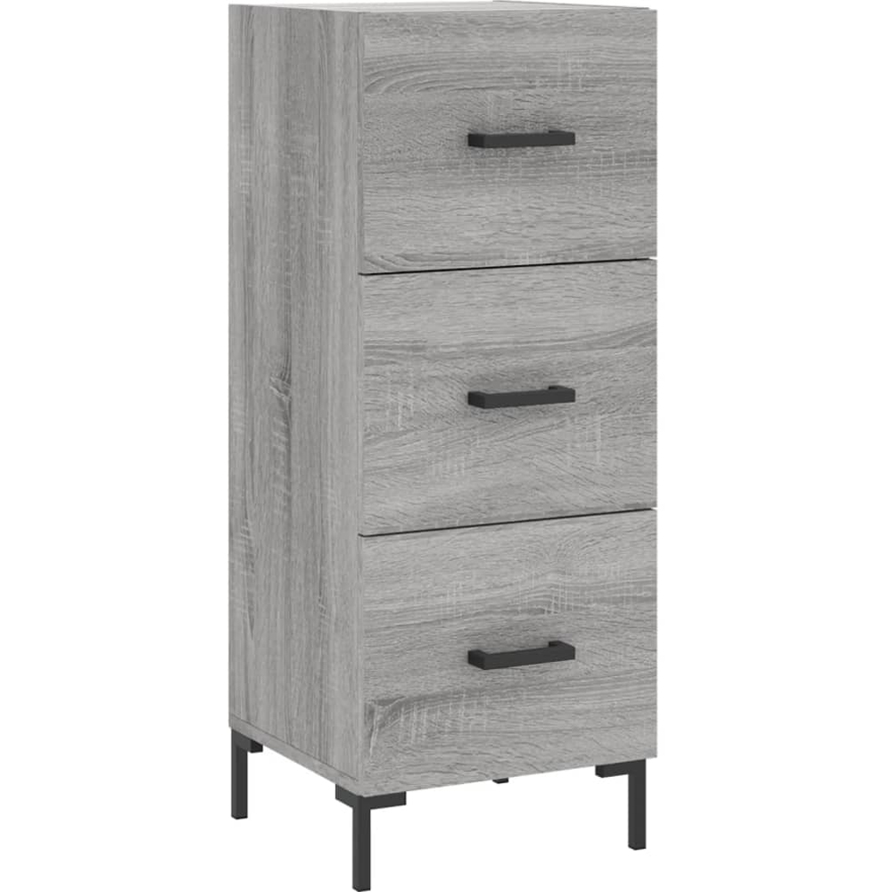 vidaXL Single Door 3 Drawer Grey Sonoma Highboard Image 4